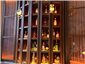 display cabinet at bar